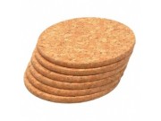 T & G Woodware Six (6) Cork Round Coasters (small)